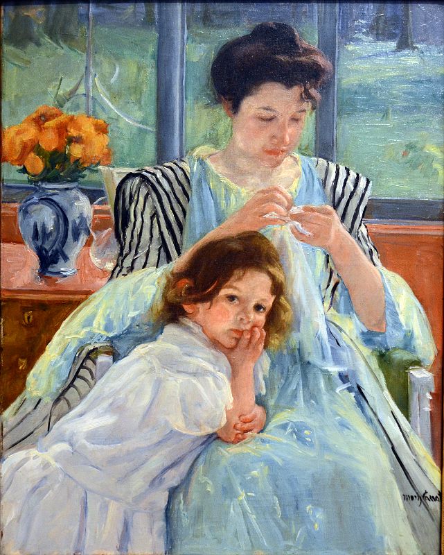 768 Young Mother Sewing - Mary Cassatt 1900 - American Wing New York Metropolitan Museum of Art